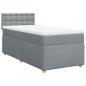 Preview: Boxspringbett mit Matratze Hellgrau 90x190 cm Stoff