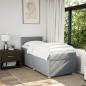 Preview: Boxspringbett mit Matratze Hellgrau 90x200 cm Stoff