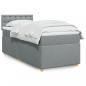 Preview: ARDEBO.de - Boxspringbett mit Matratze Hellgrau 90x200 cm Stoff