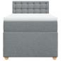 Preview: Boxspringbett mit Matratze Hellgrau 90x200 cm Stoff