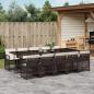 Preview: ARDEBO.de - 11-tlg. Garten-Essgruppe mit Kissen Braun Poly Rattan