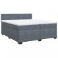 Preview: Boxspringbett mit Matratze Dunkelgrau 200x200 cm Samt