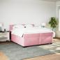 Preview: Boxspringbett mit Matratze Rosa 200x200 cm Samt