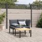 Preview: ARDEBO.de - 2-tlg. Garten-Sofagarnitur mit Kissen Schwarz Aluminium