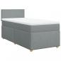 Preview: Boxspringbett mit Matratze Hellgrau 90x190 cm Stoff