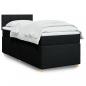 Preview: ARDEBO.de - Boxspringbett mit Matratze Schwarz 90x190 cm Stoff