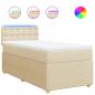 Preview: Boxspringbett mit Matratze Creme 90x190 cm Stoff