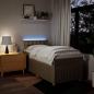 Preview: Boxspringbett mit Matratze Creme 90x190 cm Stoff