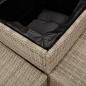 Preview: Gartensofa in L-Form mit Tisch und Kissen Hellgrau Poly Rattan