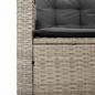 Preview: Gartensofa in L-Form mit Tisch und Kissen Hellgrau Poly Rattan