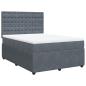 Preview: Boxspringbett mit Matratze Dunkelgrau 160x200 cm Samt