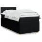 Preview: ARDEBO.de - Boxspringbett mit Matratze Schwarz 90x190 cm Stoff