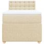 Preview: Boxspringbett mit Matratze Creme 90x190 cm Stoff