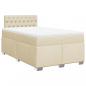 Preview: Boxspringbett mit Matratze Creme 120x190 cm Stoff