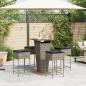 Preview: 5-tlg. Gartenbar-Set mit Kissen Grau Poly Rattan