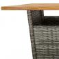 Preview: 5-tlg. Gartenbar-Set mit Kissen Grau Poly Rattan