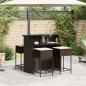 Preview: 5-tlg. Gartenbar-Set mit Kissen Braun Poly Rattan