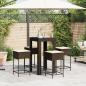 Preview: 5-tlg. Gartenbar-Set mit Kissen Braun Poly Rattan