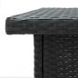 Preview: 3-tlg. Gartenbar-Set mit Kissen Schwarz Poly Rattan