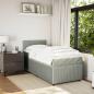 Preview: Boxspringbett mit Matratze Hellgrau 100x200 cm Samt