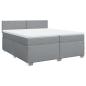 Preview: Boxspringbett mit Matratze Hellgrau 200x200 cm Stoff