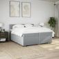 Preview: Boxspringbett mit Matratze Hellgrau 200x200 cm Stoff