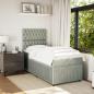 Preview: Boxspringbett mit Matratze Hellgrau 90x190 cm Samt