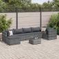 Preview: ARDEBO.de - 8-tlg. Garten-Lounge-Set mit Kissen Grau Poly Rattan