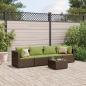 Preview: ARDEBO.de - 5-tlg. Garten-Lounge-Set mit Kissen Braun Poly Rattan