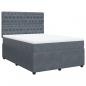 Preview: Boxspringbett mit Matratze Dunkelgrau 140x200 cm Samt