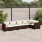 Preview: ARDEBO.de - 6-tlg. Garten-Lounge-Set mit Kissen Braun Poly Rattan