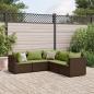 Preview: ARDEBO.de - 5-tlg. Garten-Lounge-Set mit Kissen Braun Poly Rattan