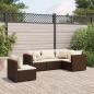 Preview: ARDEBO.de - 5-tlg. Garten-Lounge-Set mit Kissen Braun Poly Rattan