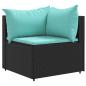 Preview: 5-tlg. Garten-Lounge-Set mit Kissen Schwarz Poly Rattan