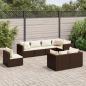 Preview: ARDEBO.de - 8-tlg. Garten-Lounge-Set mit Kissen Braun Poly Rattan