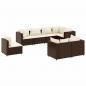 Preview: 8-tlg. Garten-Lounge-Set mit Kissen Braun Poly Rattan