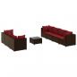 Preview: 8-tlg. Garten-Lounge-Set mit Kissen Braun Poly Rattan