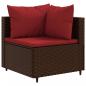 Preview: 8-tlg. Garten-Lounge-Set mit Kissen Braun Poly Rattan