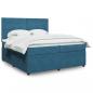 Preview: ARDEBO.de - Boxspringbett mit Matratze Dunkelblau 200x200 cm Samt