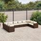 Preview: ARDEBO.de - 10-tlg. Garten-Lounge-Set mit Kissen Braun Poly Rattan