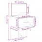Preview: Kopfteil mit Nachttischen Räuchereiche 120 cm Holzwerkstoff