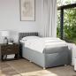 Preview: Boxspringbett mit Matratze Hellgrau 90x190 cm Stoff