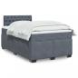 Preview: ARDEBO.de - Boxspringbett mit Matratze Dunkelgrau 120x190 cm Samt