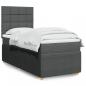 Preview: ARDEBO.de - Boxspringbett mit Matratze Dunkelgrau 90x190 cm Stoff