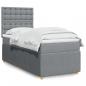 Preview: ARDEBO.de - Boxspringbett mit Matratze Hellgrau 90x190 cm Stoff