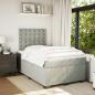 Preview: Boxspringbett mit Matratze Hellgrau 120x190 cm Samt