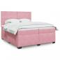 Preview: ARDEBO.de - Boxspringbett mit Matratze Rosa 200x200 cm Samt