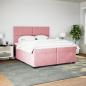 Preview: Boxspringbett mit Matratze Rosa 200x200 cm Samt