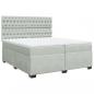 Preview: Boxspringbett mit Matratze Hellgrau 200x200 cm Samt