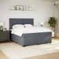 Preview: Boxspringbett mit Matratze Dunkelgrau 200x200 cm Samt